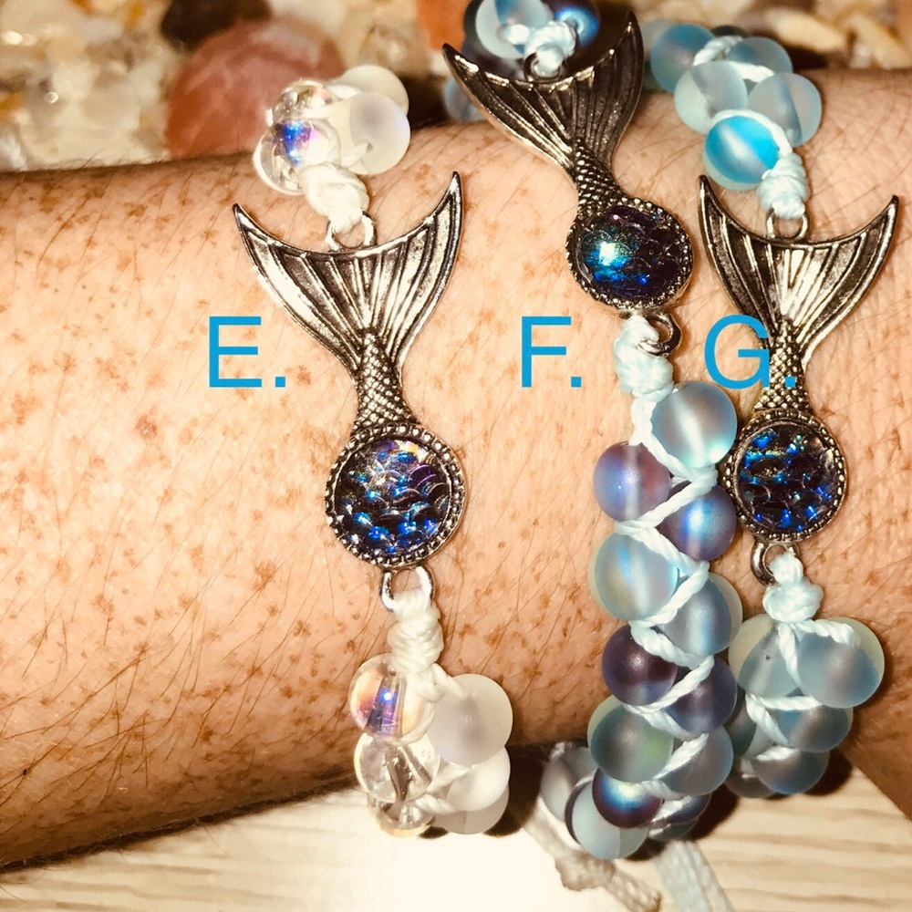 E: Mermaid Glass Shamballa Bracelet